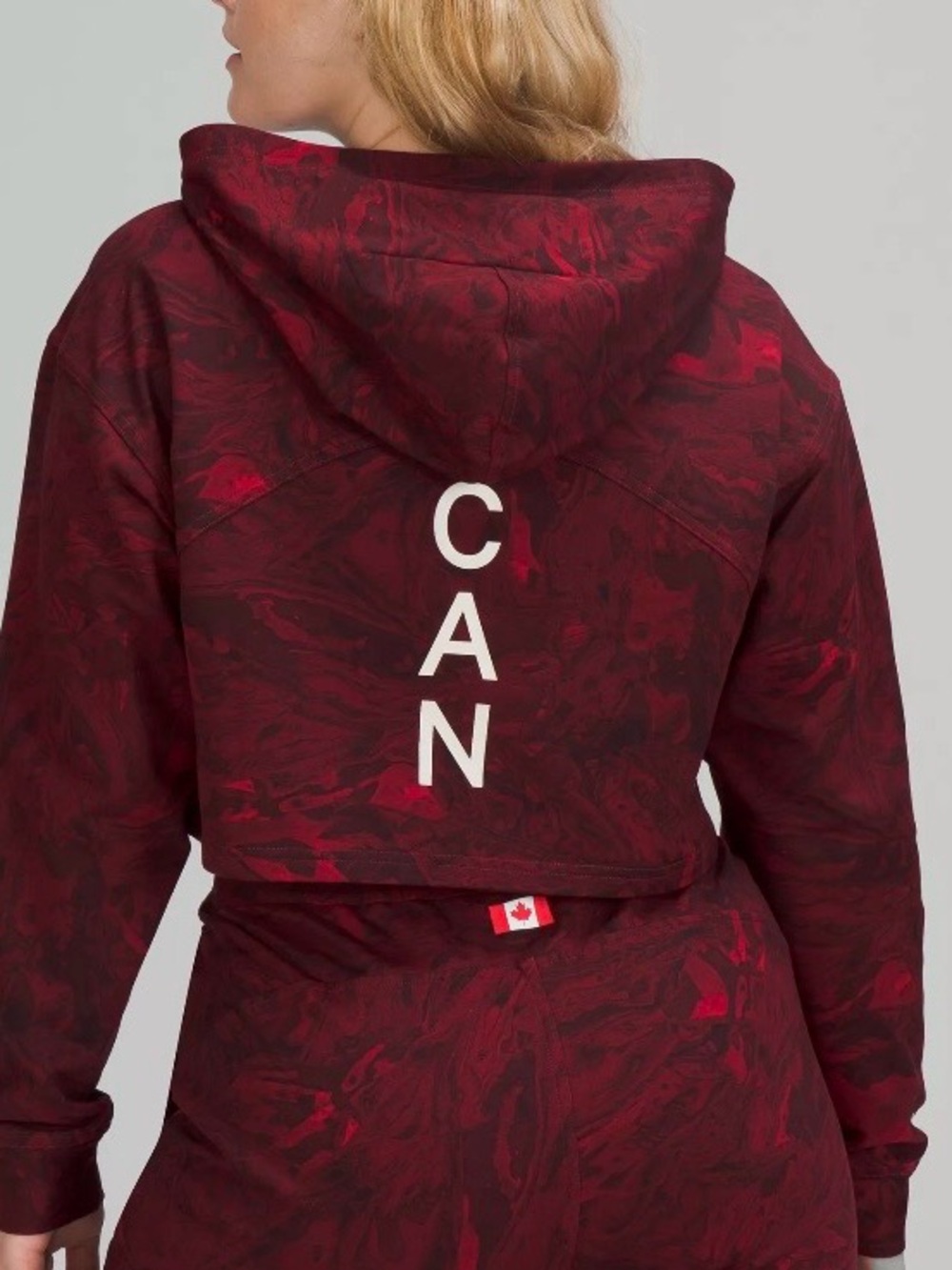 Lululemon Team Canada Olympics All Yours Cropped Hoodie - Red Marble - Picture 15 of 15